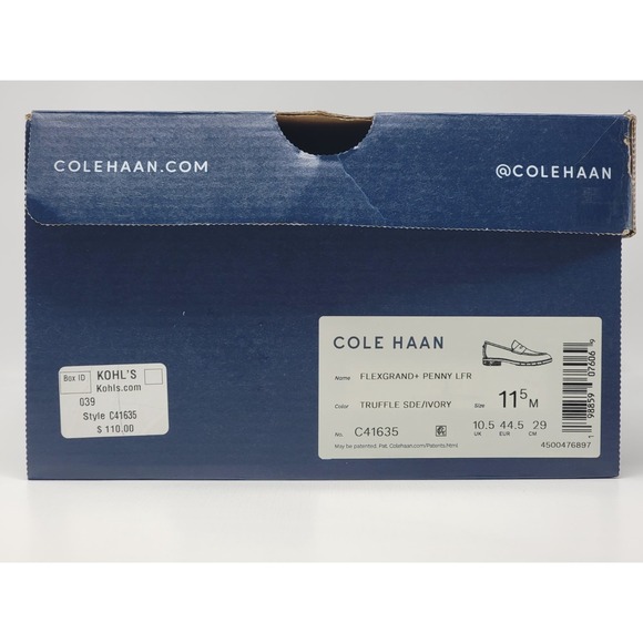 Cole Haan FlexGrand+ Penny Loafer Mens Size 11.5 Truffle Suede Ivory C41635 NIB main image 6